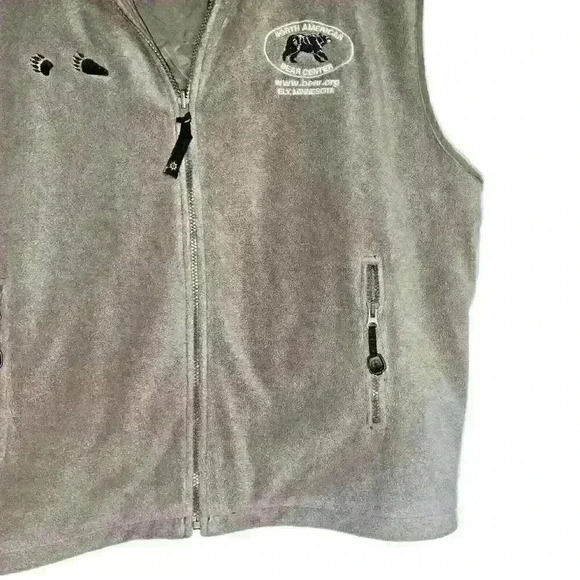 North End Sz L Fleece Vest Embroidered Bear Center Cozy Cabin Core - Picture 7 of 15